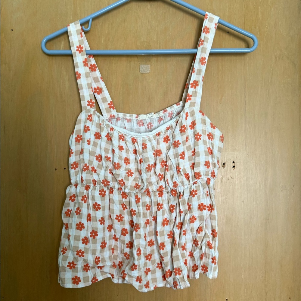 PacSun Orange and White Tank Top